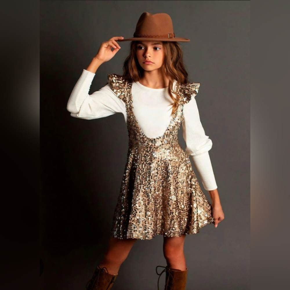 Joyfolie Silver And Gold Sequin Dress